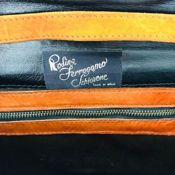 ROSINA FERRAGAMO SCHIAVONE Vintage leather and suede purse - Picture 3 of 10
